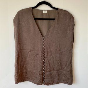 Aritzia Wilfred Chocolate Brown Blouse